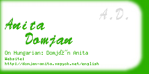 anita domjan business card